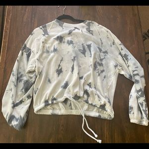 tie die sweatshirt with tie on bottom